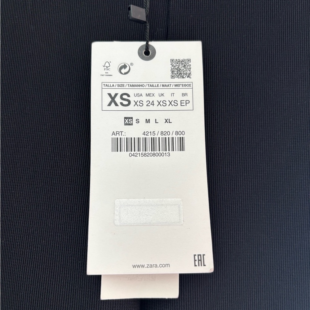 Zara Black Ribbed Leggings - Picture 2 of 3